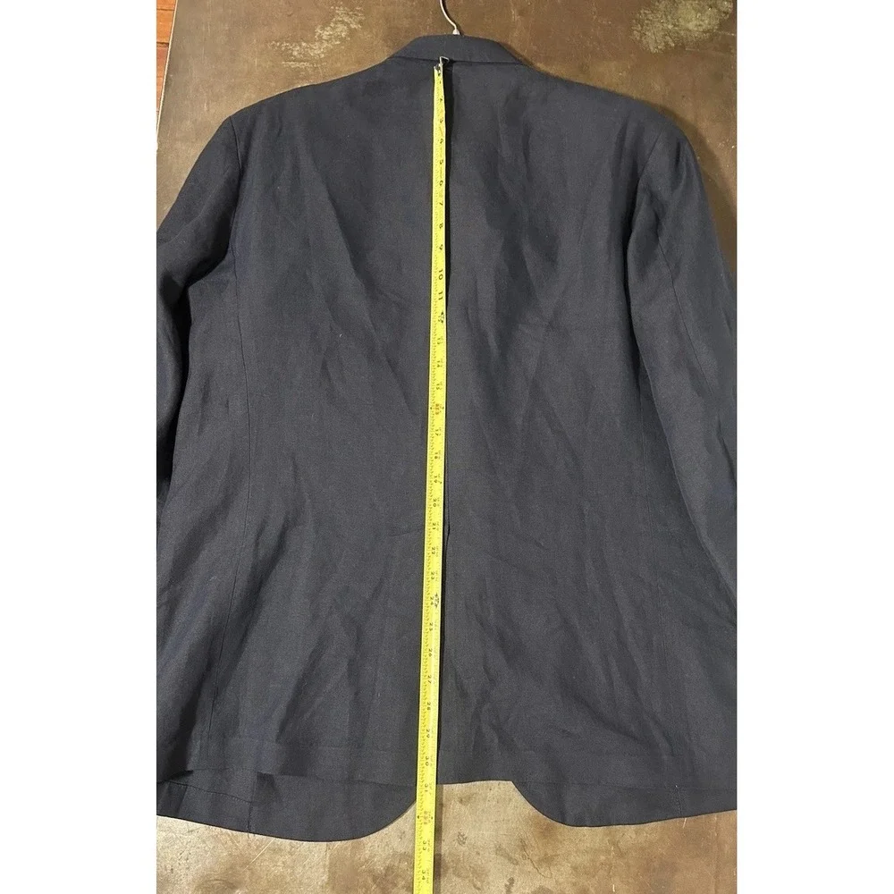 Vintage Polo Ralph Lauren Blazer 46R Flax Linen Navy Blue Unstructured Jacket